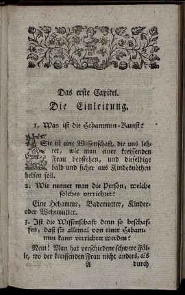 Das erste Capitel. - Das achte Capitel.