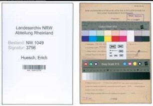 Entnazifizierung Erich Huesch , geb. 10.12.1912 (Studienrat)