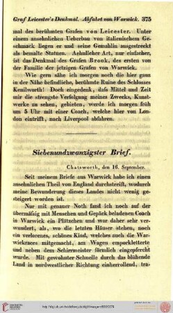 Siebenundzwanzigster Brief