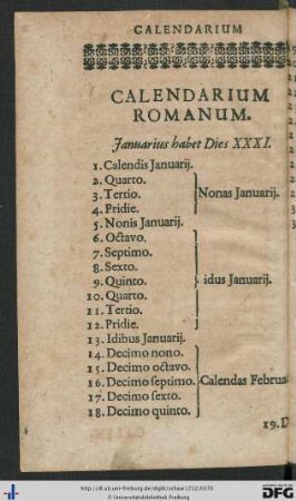 Calendarium Romanum.