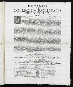 Decanus Et Collegium Facultatis Philosophicae Lect. Sal.