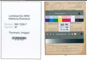 Entnazifizierung Irmgard Thurmann , geb. 04.06.1912 (Dolmetscherin)