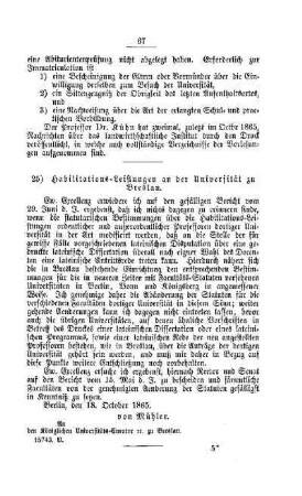 Habilitations-Leistungen an der Universität zu Breslau : [I. Akademien und Universitäten]