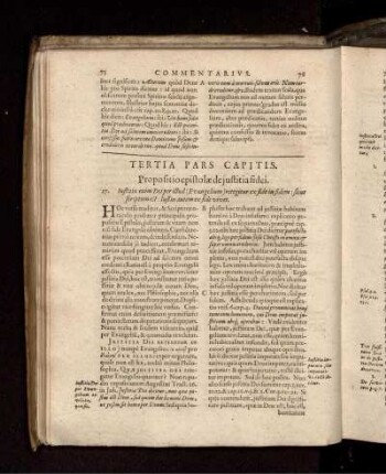 Tertia Pars Capitis. Propositio epistolae de justitia fidei