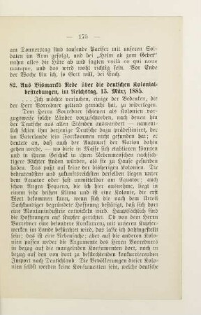 82. Aus Bismarcks Rede über die deutschen Kolonialbestrebungen, im Reichstag, 13. März 1885