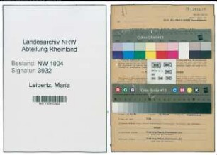 Entnazifizierung Maria Leipertz , geb. 17.01.1901 (Angestellte)