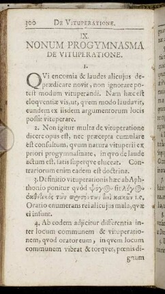 IX. Nonum Progymnasma De Vituperatione