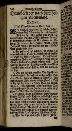 Danck-Lieder nach dem heiligen Abendmahl