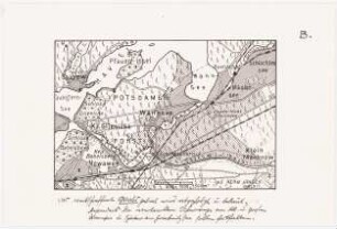 Waldgebiete Wannsee, Havel, Potsdam, Babelsberg: Übersichtsplan mit Nutzungsgrenzen, (leichte Verkleinerung von Inv.Nr. 20599)