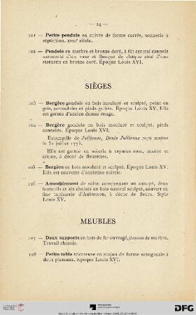 Meubles (Nr. 107-130)