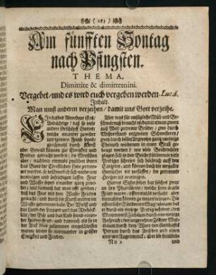283-292, Am fünften Sontag nach Pfingsten. THEMA. Dimittite & dimittemini.