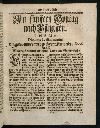 283-292, Am fünften Sontag nach Pfingsten. THEMA. Dimittite & dimittemini.