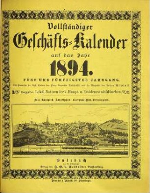Vollständiger Geschäftskalender : auf das Jahr .... 1894 = Jg. 55
