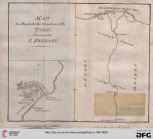 Map to illustrate the situation of the tomb