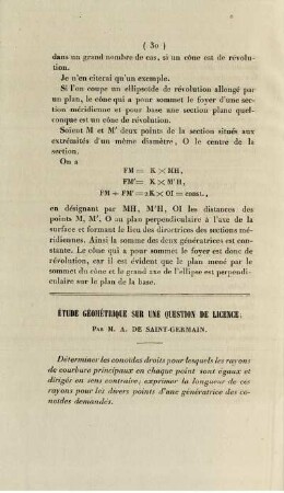 Étude géométrique sur une question de licence.