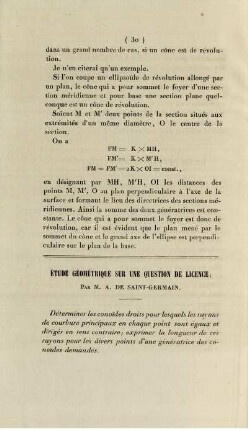 Étude géométrique sur une question de licence.