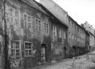 Bautzen, Siebergasse. Westseite von Südost mit Wohnhäusern Nr. 5/1