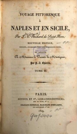Voyage pittoresque à Naples et en Sicile, 2. (1829). - 587 S.