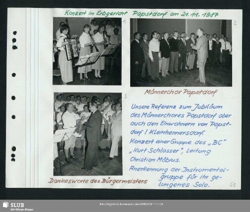 Konzert des Bergsteigerchores in Papstdorf; Instrumentalgruppe (Bild 1) : Leitung: Annelies Sebastian