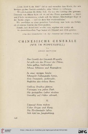 8: Chinesische Generäle (wie im Puppenspiel)
