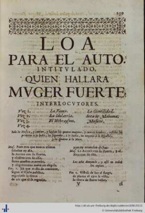 Loa para el Auto Quien hallarà Muger Fuerte?