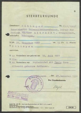 Sterbeurkunde