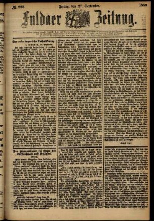 Ausgabe vom Freitag, den 27. September 1889.