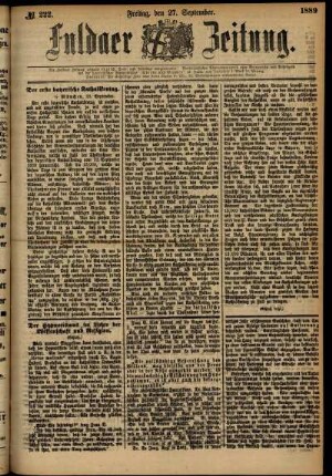 Ausgabe vom Freitag, den 27. September 1889.