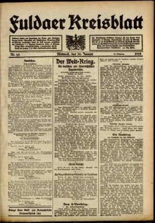 Ausgabe vom Mittwoch, den 30. Januar 1918.