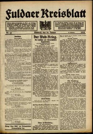 Ausgabe vom Mittwoch, den 30. Januar 1918.