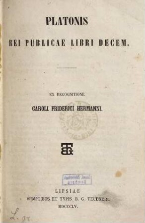 Platonis rei publicae libri decem