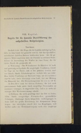 VIII. Kapitel. Regeln für die specielle Durchführung der aufgestellten Heilprincipien.