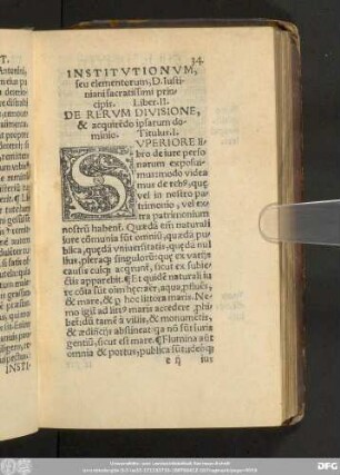 De Rerum Divisione, & acquire[n]do ipsarum dominio. Titulus. I.