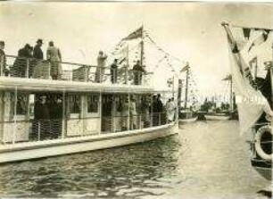 Die kaiserliche Yacht "Alexandria" bei der Eröffnung des Hohenzollernkanals