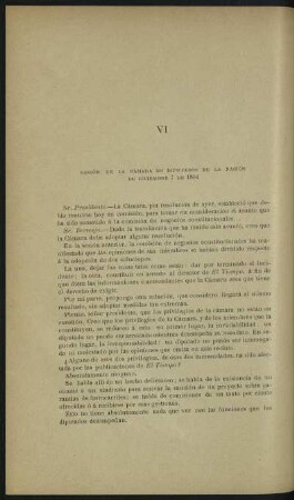 VI - Sesión de la Cámara de Diputados de la Nación de diciembre 7 de 1894