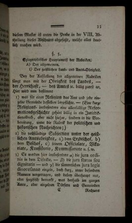 Sziagraphischer Hauptumriß der Rubriken: