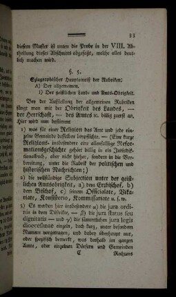 Sziagraphischer Hauptumriß der Rubriken: