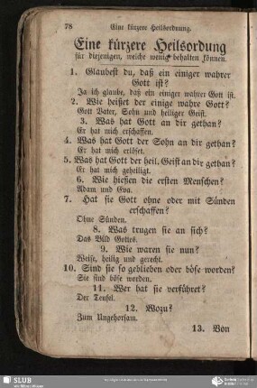 Eine kürzere Heilsordnung für diejenigen, welche wenig behalten können