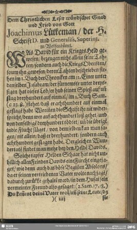 Vorrede an den Christlichen Leser