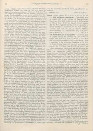 566-569 [Rezension] Lewis, Agnes Smith, Acta mythologica Apostulorum