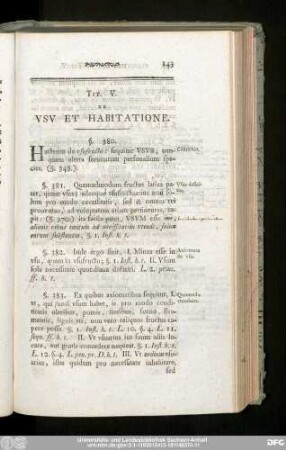 Tit. V. De Usu Et Habitatione.