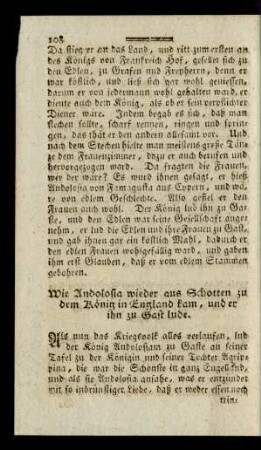 Wie Andolosia wieder aus Schotten zu dem England kam ...