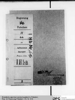 Unterhaltung der Aufbauschule in Neuruppin
