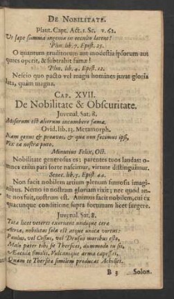 Cap. XVII. De Nobilitate & Obscuritate.