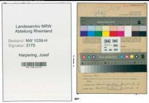 Entnazifizierung Josef Harpering , geb. 28.10.1905 (Bergmann)