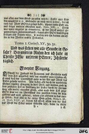 Zweyter Eingang