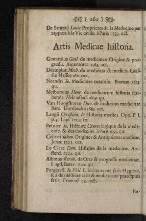 Artis Medicae historia.