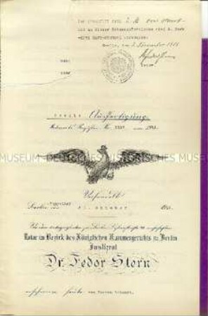 Geschäftsbericht für das Geschäftsjahr 1912/13 mit beglaubigtem Protokoll der Generalversammlung - Sachkonvolut