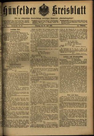 Ausgabe vom Dienstag, den 16. Juli 1918.