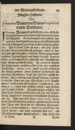 Fünffte Historie/ Von Johannes Bruen von Bruen-Staplefort ...